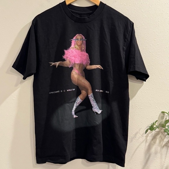 Beyonce Tops - Beyoncé Medium Pink Year Of Renaissance World Tour Merch T-Shirt Reflective